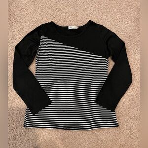 Women's (Youth/Junior) RIHANWU B & W stripe long sleeve top
